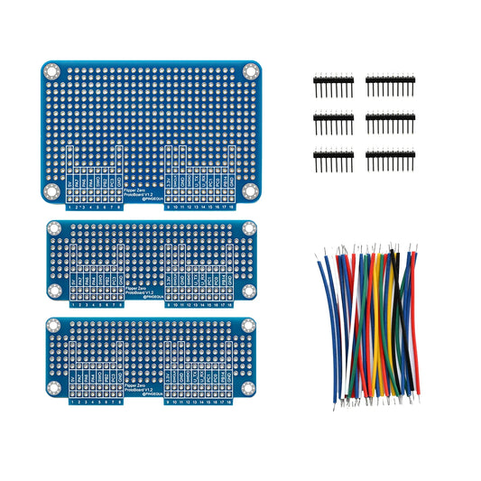 Flipper Zero Prototyping Board Kit – Breadboard Expansion Set with 1 Large and 2 Small Boards, Includes Matching GPIO Header Pins and Jumper Wires – DIY Hardware Development for Flipper Zero(Blue)