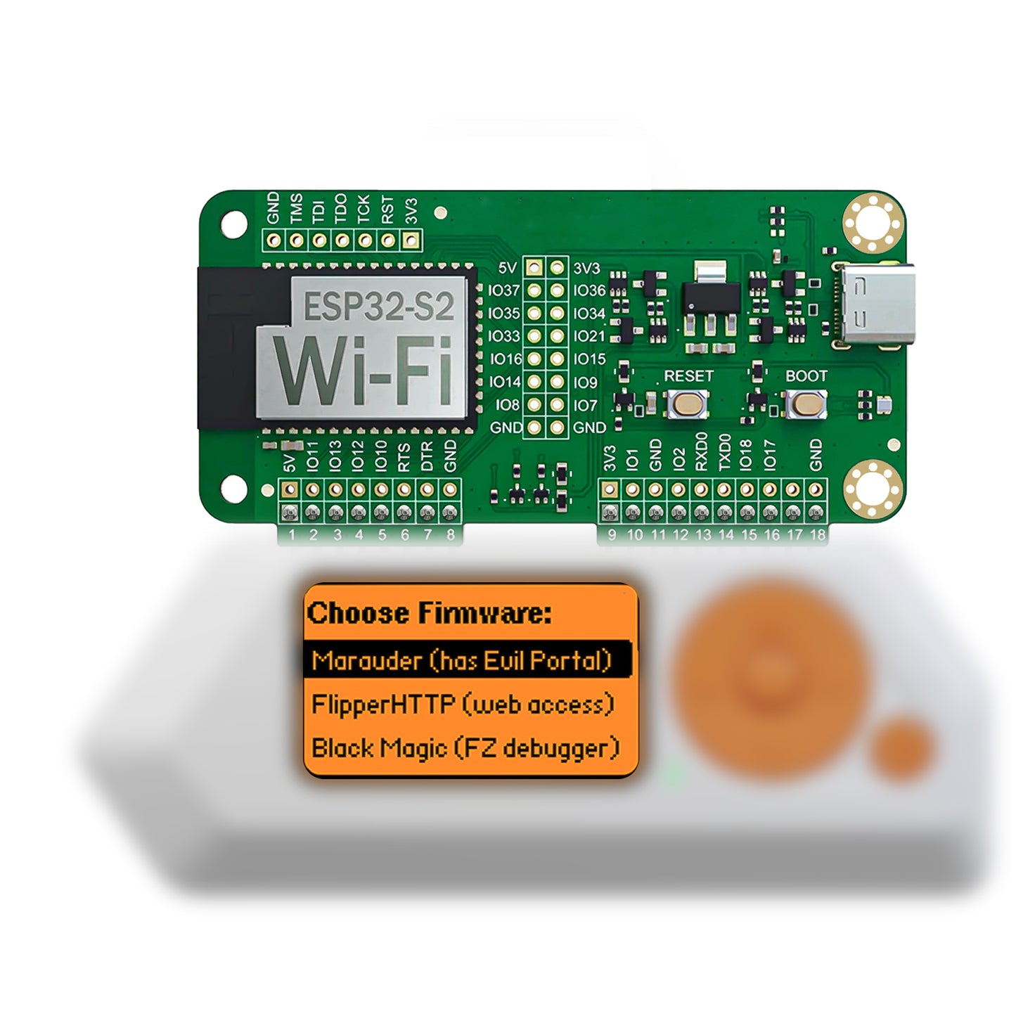 Green ESP32-S2 Wifi Devboard for Flipper Zero