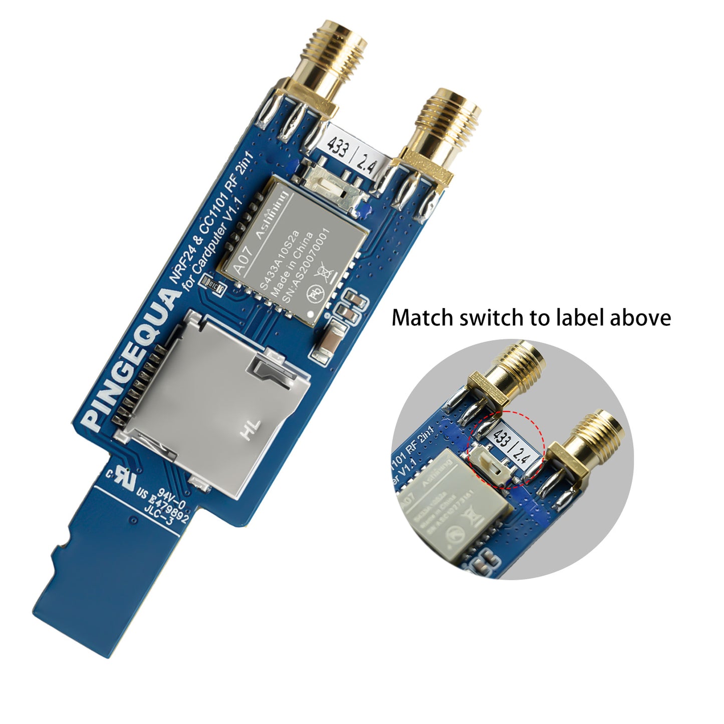 NRF24 &amp; CC1101 2-in-1-HF-Modul für M5Stack Cardputer, unterstützt NRF24 2,4 GHz und CC1101 433 MHz, Entwicklungsboard kompatibel mit M5Stack Cardputer mit Bruce-Firmware