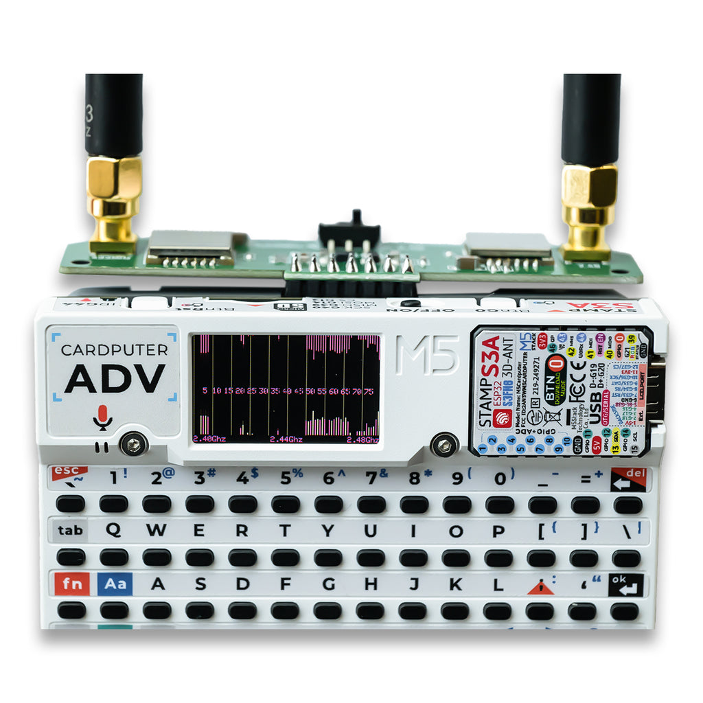 2-in-1 RF Development Board for M5Stack Cardputer ADV, Compatible with NRF24 & CC1101, Enhanced Power Filtering, Stable 2.4GHz & 433MHz Learning Module(Cardputer is Not Included)