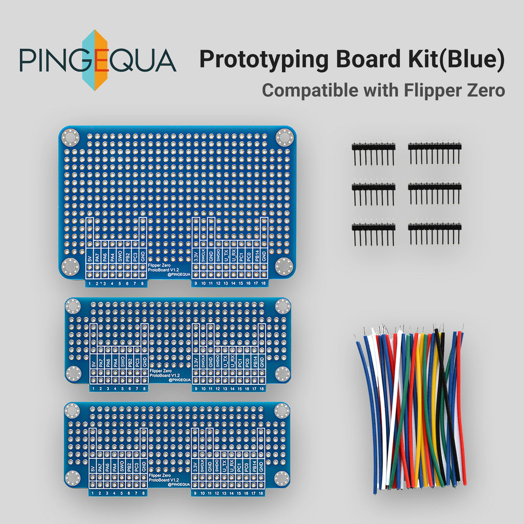 Flipper Zero Prototyping Board Kit – Breadboard Expansion Set with 1 Large and 2 Small Boards, Includes Matching GPIO Header Pins and Jumper Wires – DIY Hardware Development for Flipper Zero(Blue)