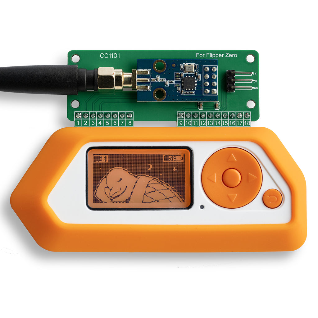 CC1101 433 MHz RF Development Board for Flipper Zero, AS07 M1101D‑SMA Based, 3 dBi SMA Antenna, Universal GPIO Interface, Plug‑and‑Play