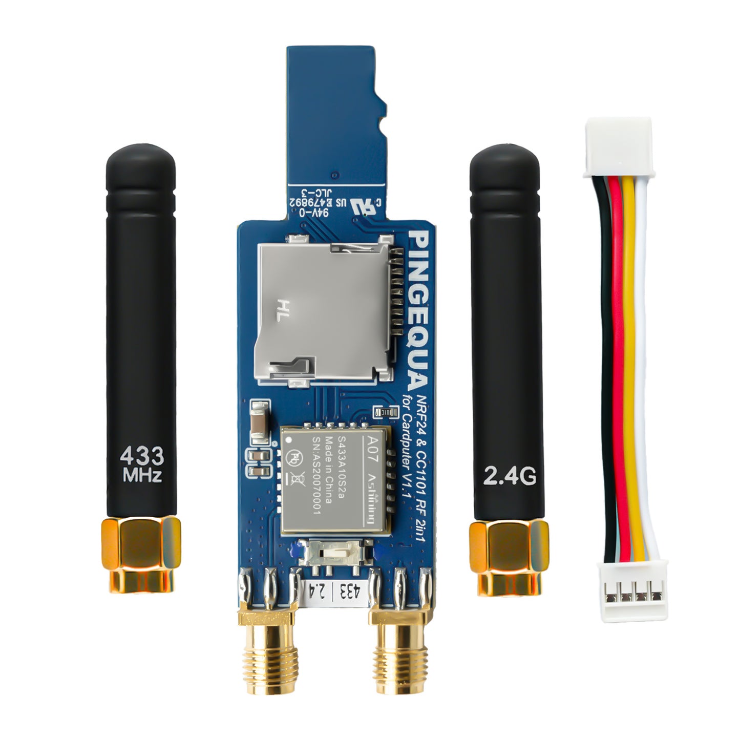 NRF24 &amp; CC1101 2-in-1-HF-Modul für M5Stack Cardputer, unterstützt NRF24 2,4 GHz und CC1101 433 MHz, Entwicklungsboard kompatibel mit M5Stack Cardputer mit Bruce-Firmware