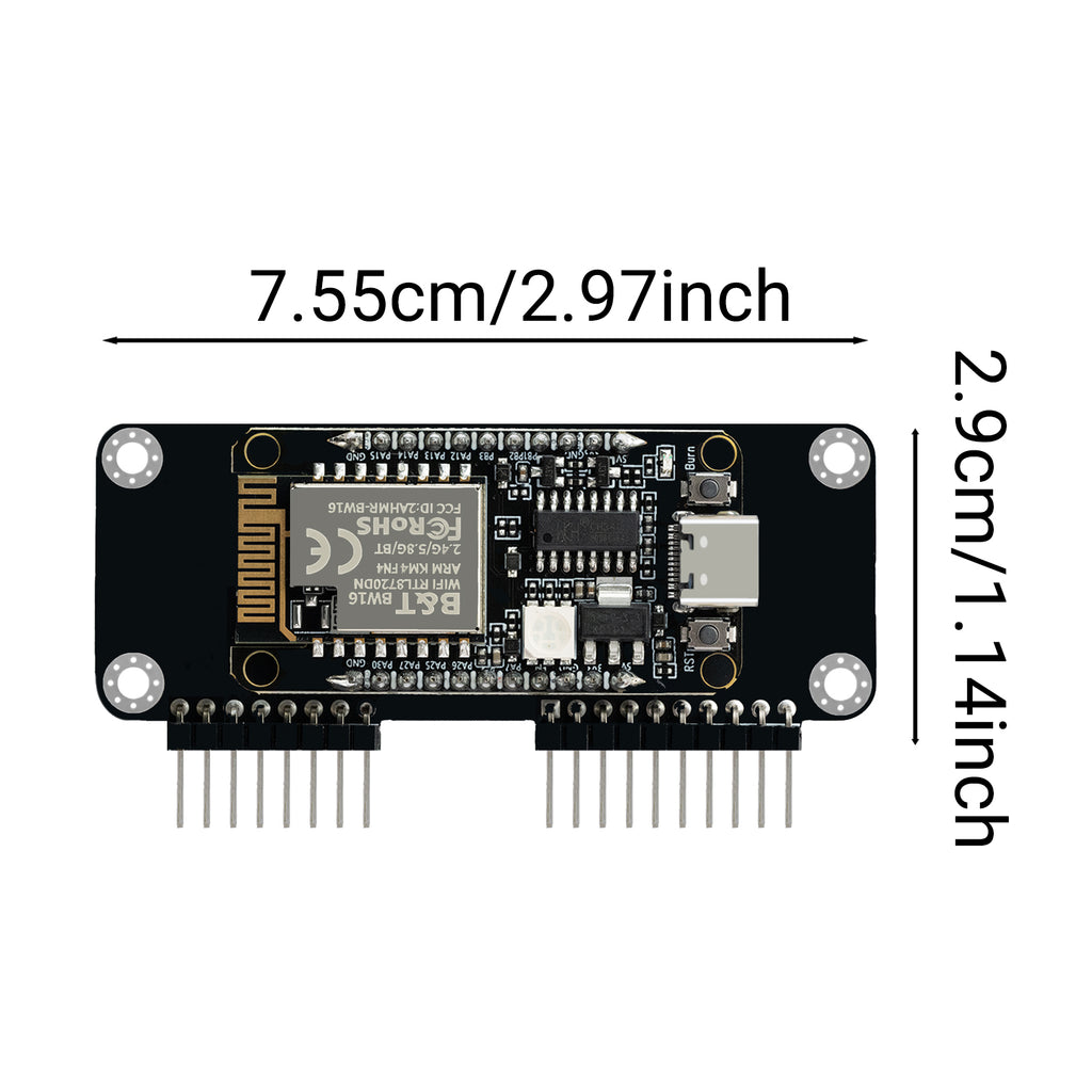 Flipper Zero 2.4G&5G Dual-Band WiFi Devboard, BW16 RTL8720DN Board, Wireless GPIO Expansion Board, Pre-Configured Firmware(Support Momentum Firmware Only)