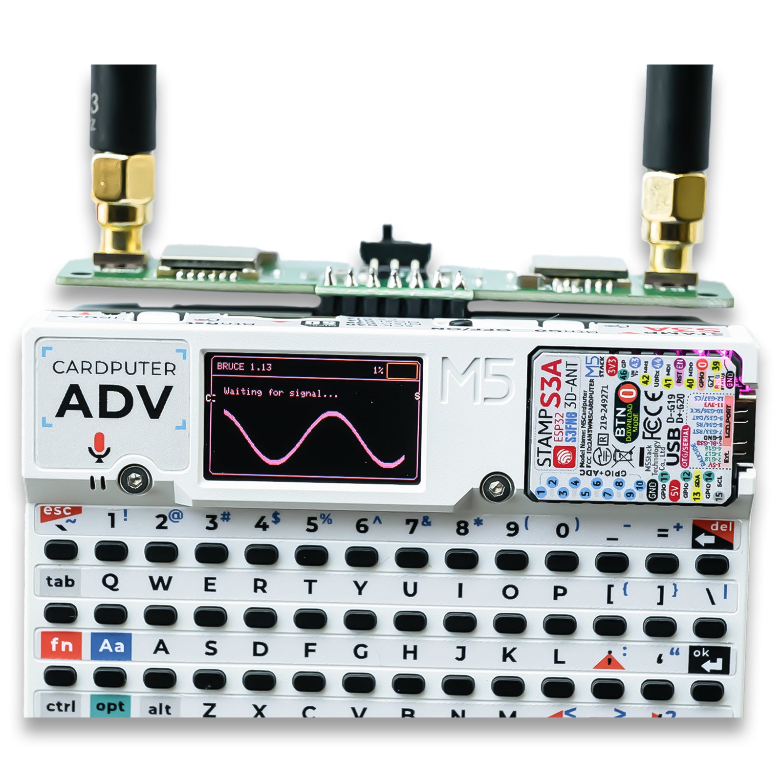 2-in-1 RF Development Board for M5Stack Cardputer ADV, Compatible with NRF24 & CC1101, Enhanced Power Filtering, Stable 2.4GHz & 433MHz Learning Module(Cardputer is Not Included)
