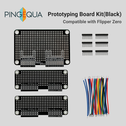 Flipper Zero Prototyping Kit: All-Black Breadboard Set w/ Large & Small Boards, Matching GPIO