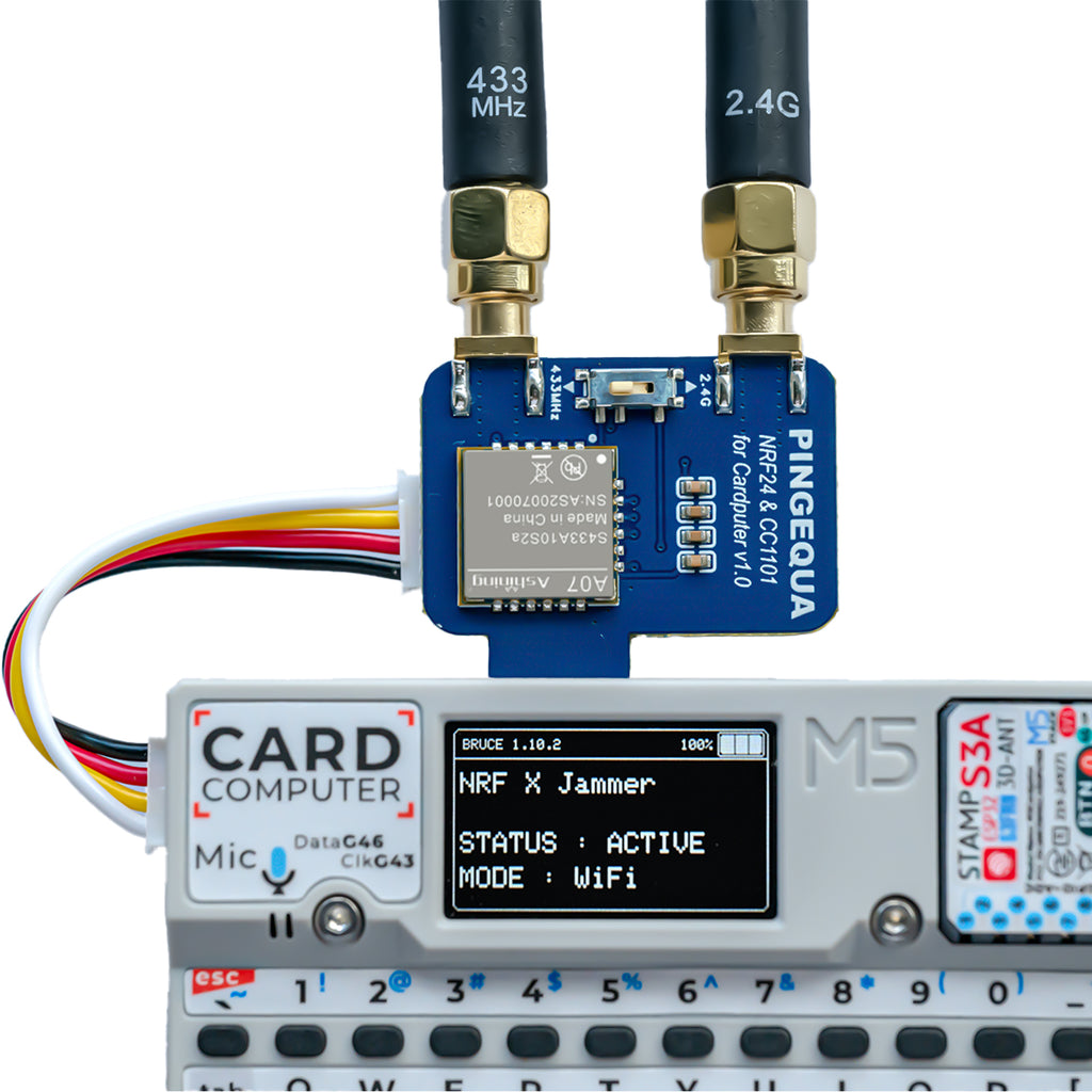NRF24&CC1101 2-in-1 RF Module for M5Stack Cardputer, Supports NRF24 2.4GHz and CC1101 433MHz, Devboard Compatible with M5Stack Cardputer with Bruce Firmware