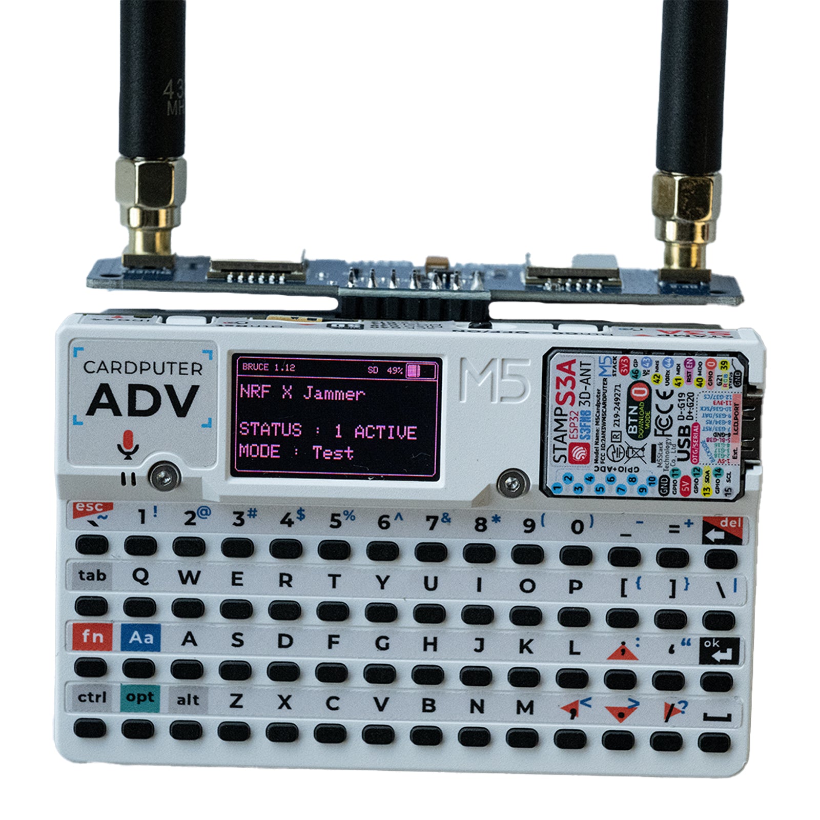 M5Stack Cardputer ADV 2-in-1 RF Module, NRF24 + CC1101, Signal-Enhanced Antenna Design, Auto Switching, Stable Power, SPI/GPIO Protection, Bruce Compatible (Cardputer ADV Not Included)
