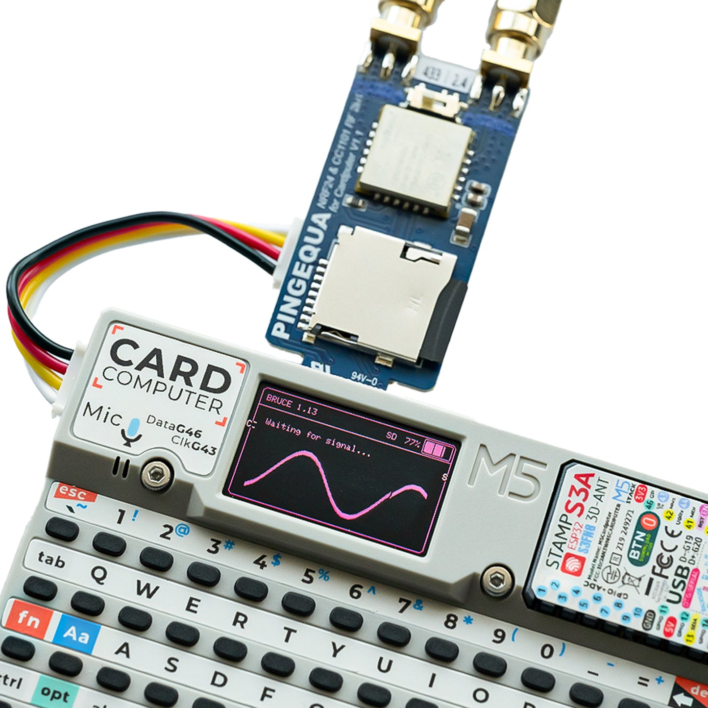 NRF24 &amp; CC1101 2-in-1-HF-Modul für M5Stack Cardputer, unterstützt NRF24 2,4 GHz und CC1101 433 MHz, Entwicklungsboard kompatibel mit M5Stack Cardputer mit Bruce-Firmware