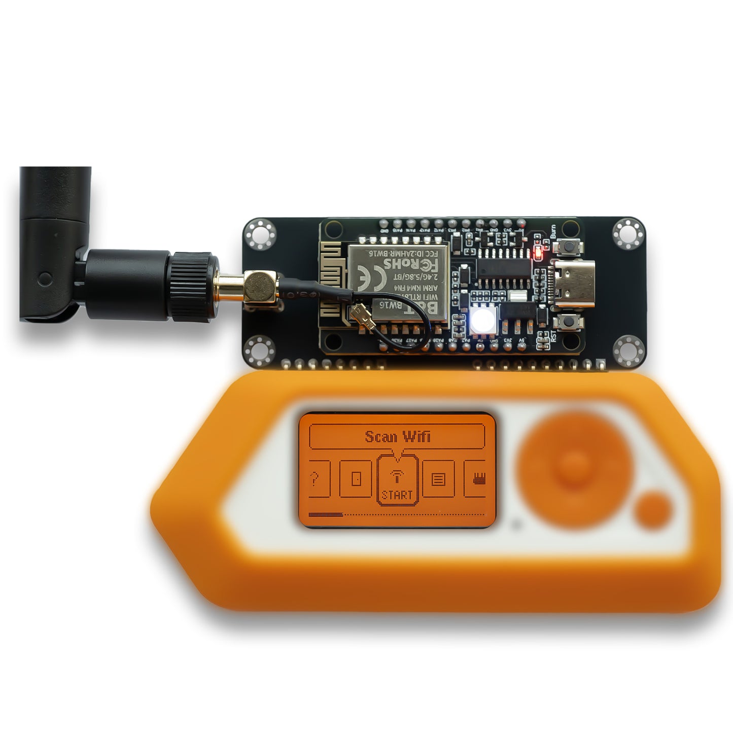 Flipper Zero Dualband-WLAN-Entwicklungsboard (5 GHz/2,4 GHz) – Vorinstallierte Firmware, RTL8720DN (BW16) GPIO-Modul mit externer 8-dBi-Antenne mit hoher Verstärkung – Analysetool für IoT-Netzwerke mit großer Reichweite und Paketüberwachung 