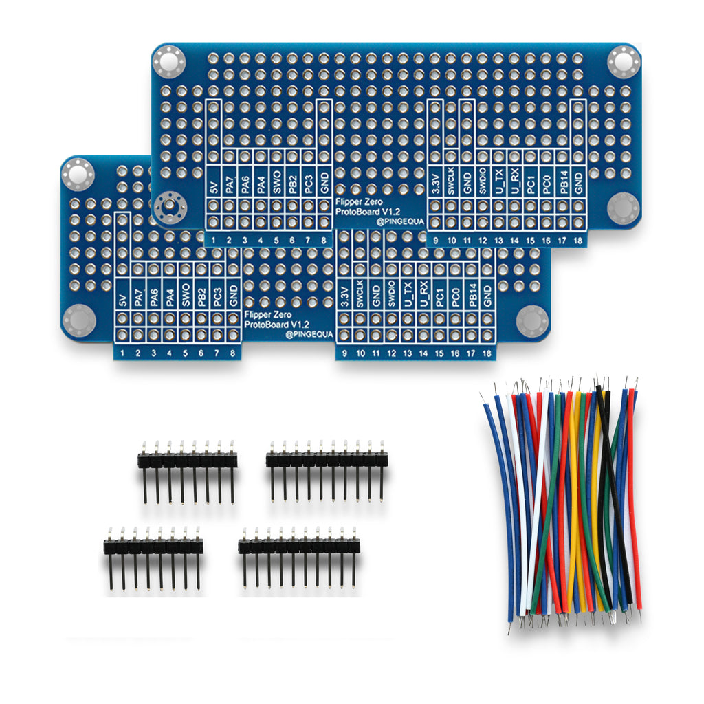 Flipper Zero Prototyping Board Kit – Breadboard Expansion Set with 1 Large and 2 Small Boards, Includes Matching GPIO Header Pins and Jumper Wires – DIY Hardware Development for Flipper Zero(Blue)