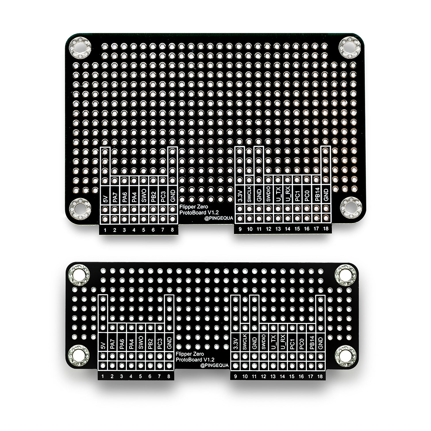 Flipper Zero Prototyping Kit: All-Black Breadboard Set w/ Large & Small Boards, Matching GPIO