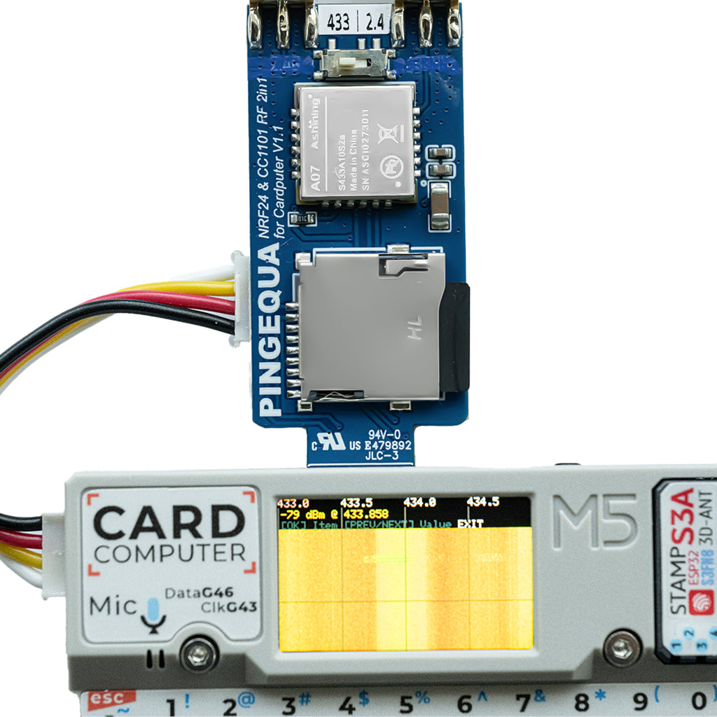NRF24&CC1101 2-in-1 RF Module for M5Stack Cardputer, Supports NRF24 2.4GHz and CC1101 433MHz, Devboard Compatible with M5Stack Cardputer with Bruce Firmware