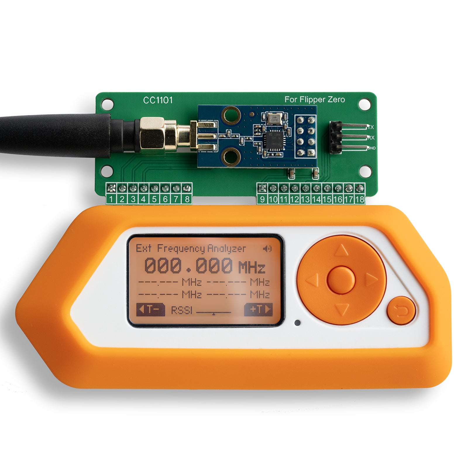 CC1101 433 MHz RF Development Board for Flipper Zero, AS07 M1101D‑SMA Based, 3 dBi SMA Antenna, Universal GPIO Interface, Plug‑and‑Play