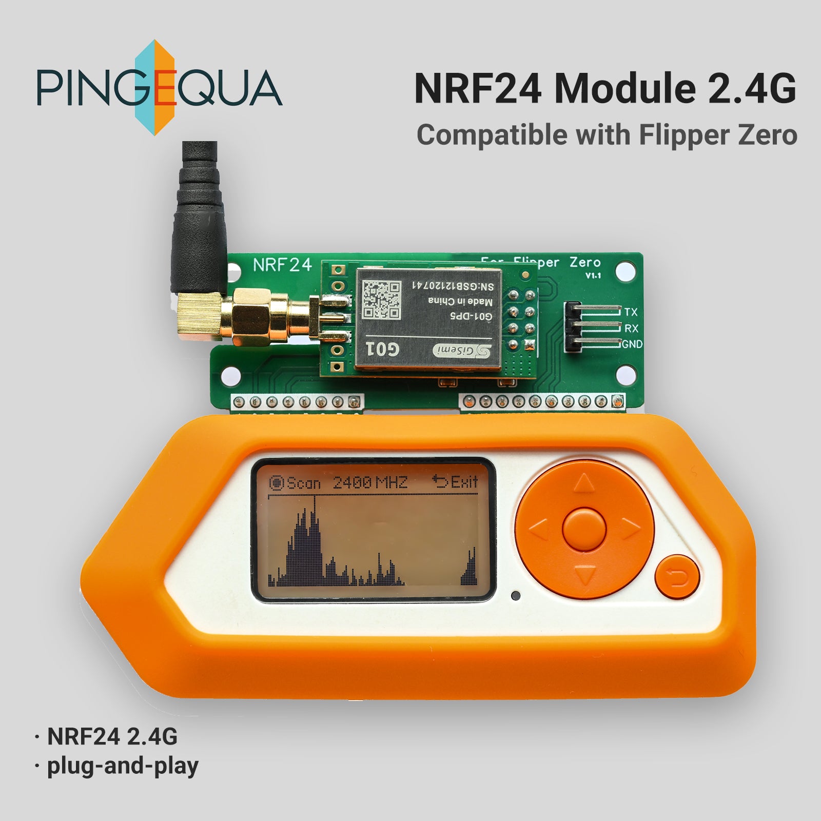 Flipper Zero NRF24L01 Sniffer & Mouse Jacker, Multi-tool Dev Board GPIO Accessory