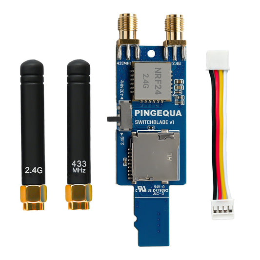 M5Stack Cardputer Switchblade RF 3-in-1 for M5Stack Cardputer - nRF24L01+ + CC1101 433 MHz + SD Slot - PINGEQUA