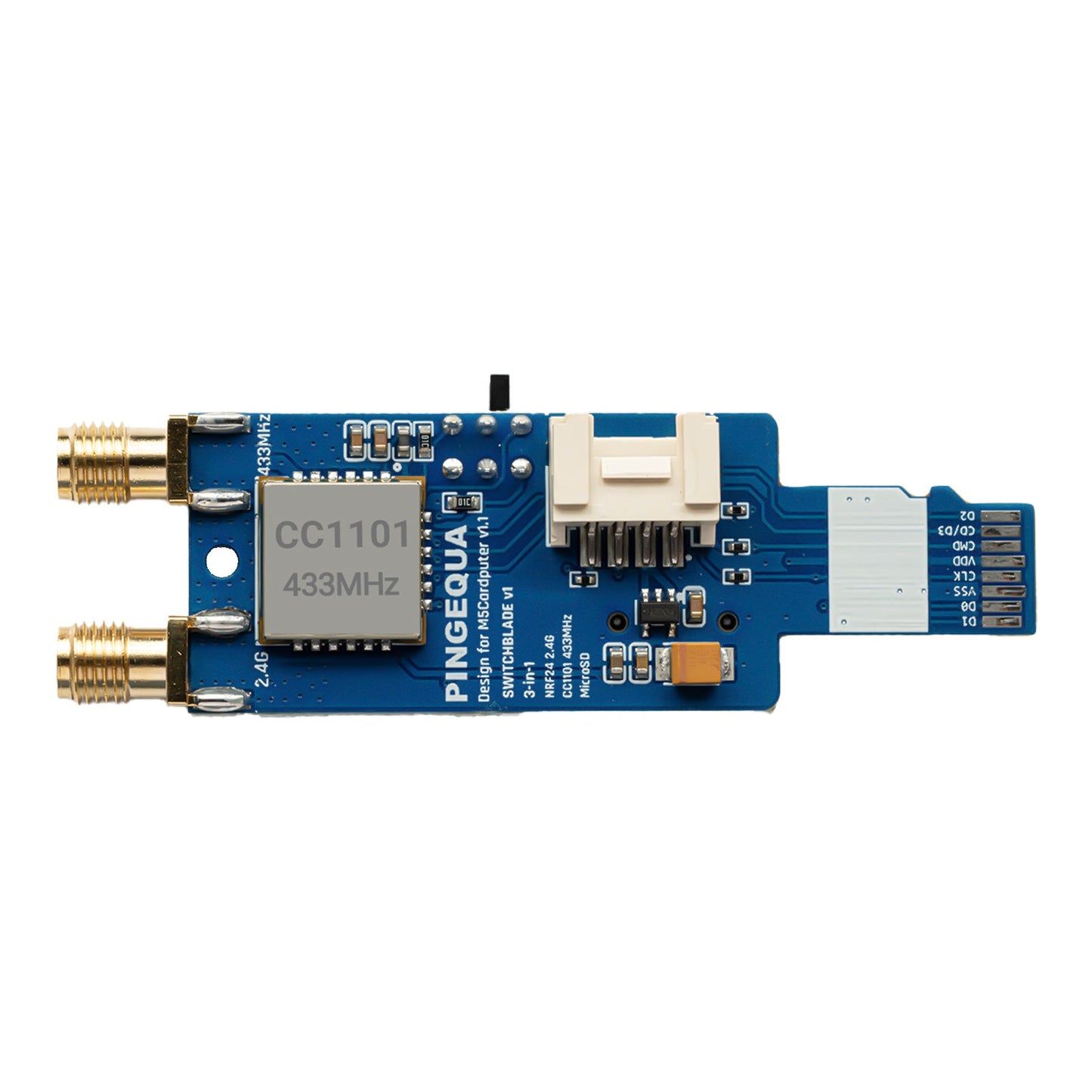 M5Stack Cardputer Switchblade RF 3-in-1 for M5Stack Cardputer - nRF24L01+ + CC1101 433 MHz + SD Slot - PINGEQUA