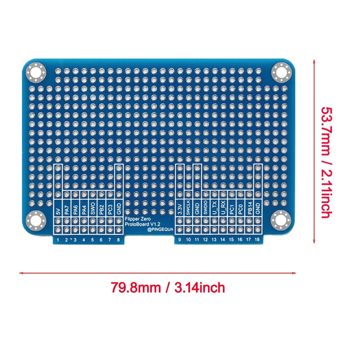 Prototyping Kit for Flipper Zero - Blue Breadboard - PINGEQUA