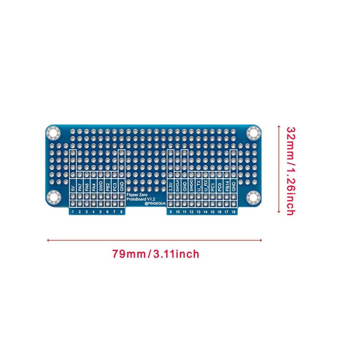 Prototyping Kit for Flipper Zero - Blue Breadboard - PINGEQUA