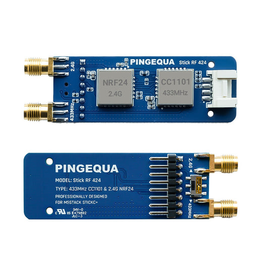 Stick RF 424 for M5Stack StickC+ - nRF24L01+ + CC1101 433 MHz - PINGEQUA