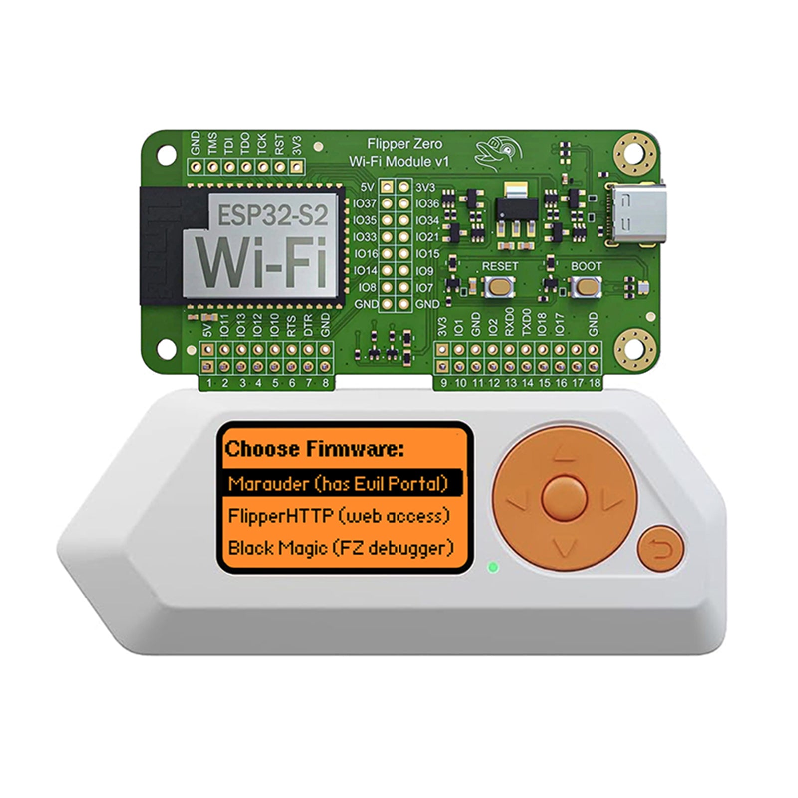 Flipper Zero Wi-Fi Devboard w/ Marauder, ESP32-S2 for Wireless Pentesting & SSID