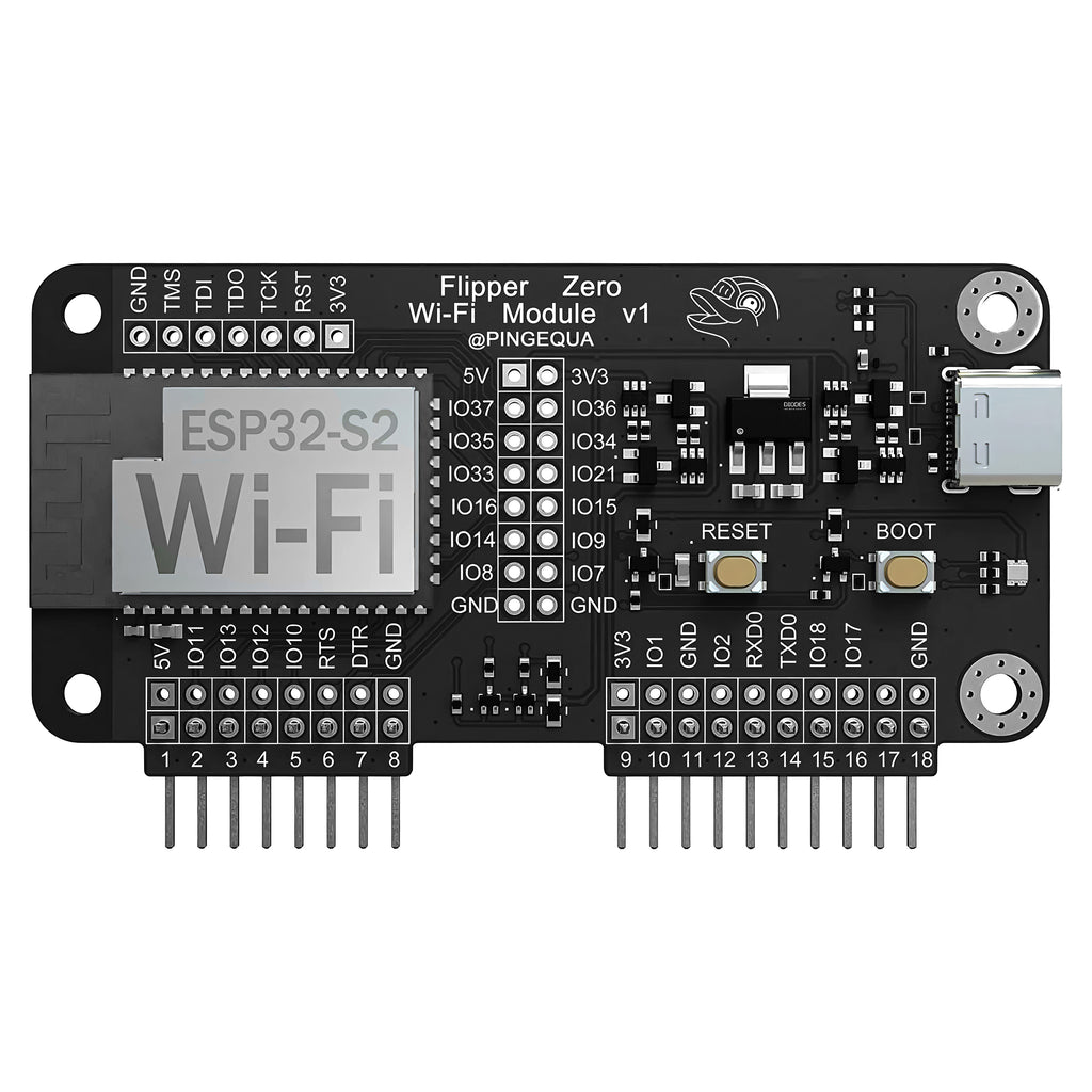 Flipper Zero Wi-Fi Dev Board with Pre-Installed Marauder Firmware, ESP32-S2 Module for Wireless Security Research, Network Analysis, IoT Device Testing and Expansion Accessory (Black)